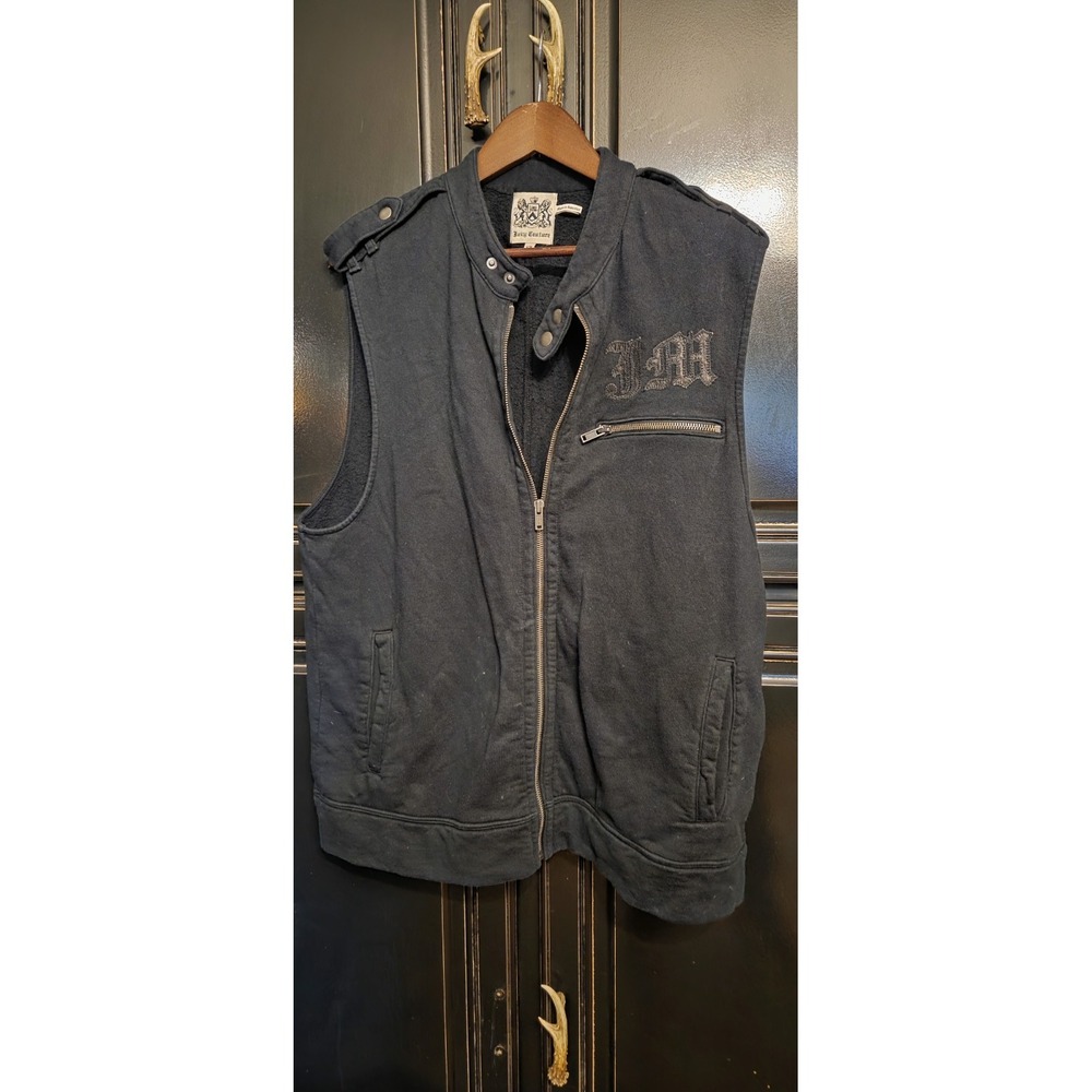 Vintage y2k Juicy Couture Mens XL Vest, Full Zip,J&M Hoodie, RARE,Hip-hop, Grung